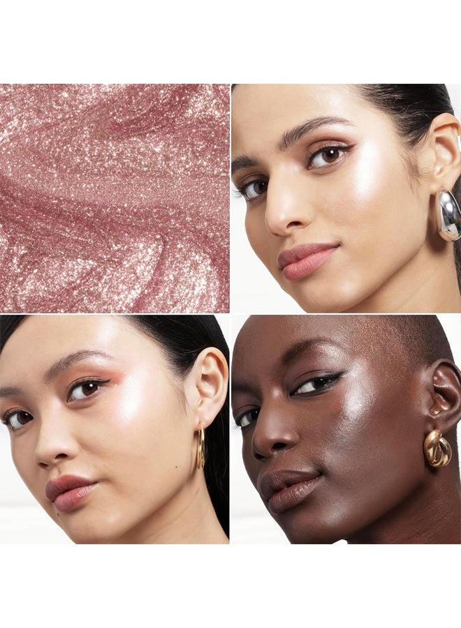 QiBest Shiny Multi-Use Highlighter Stick,Waterproof,Hydrating, Long-Lasting,Glow Highlighter Stick, Luminous, Satin, Glowy Highlighter for Face and Body, Glass Skin/Lit-From-Within,Cruelty-Free #Rose Gold - Image 2